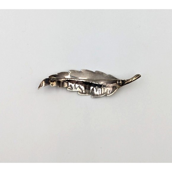 Leaf Sterling Silver Brooch Made In Italy Textured Gold Wash Vintage 925 Pin - Picture 5 of 10